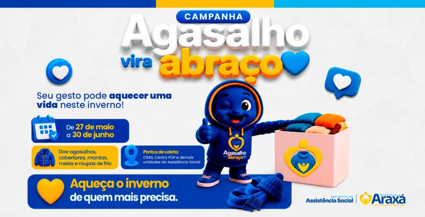 Campanha do Agasalho 2026 convida população a compartilhar calor e solidariedade