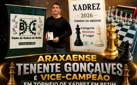 ARAXAENSE TENENTE GONÇALVES É VICE-CAMPEÃO EM TORNEIO DE XADREZ EM BETIM