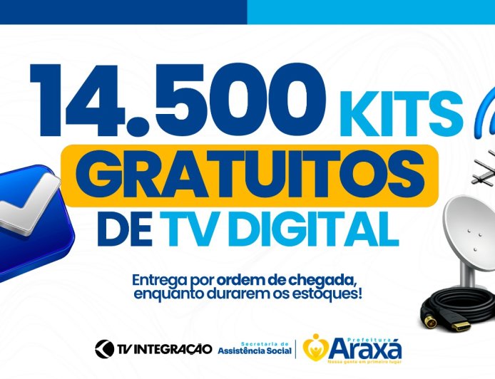 Moradores de Araxá receberão kits gratuitos de TV digital; veja como retirar
