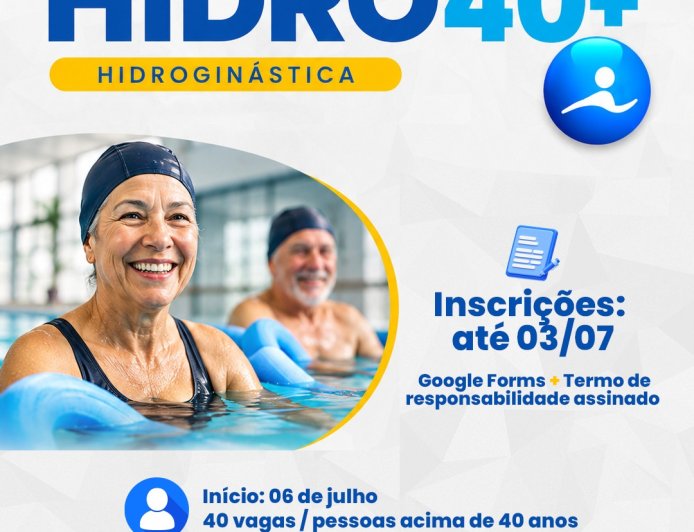 Prefeitura de Araxá abre inscrições para aulas gratuitas de hidroginástica para pessoas com mais de 40 anos