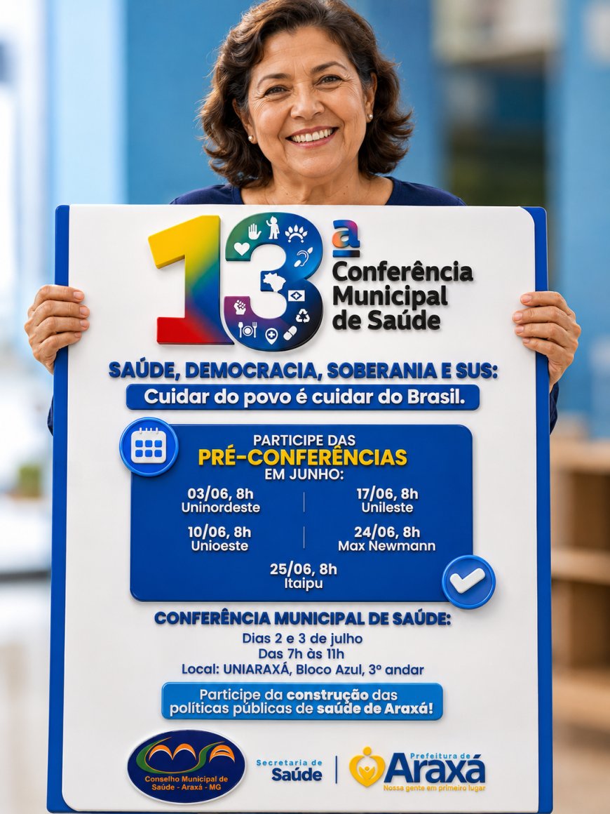 Pré-Conferências de Saúde começam nesta quarta-feira (3) em diferentes regiões de Araxá
