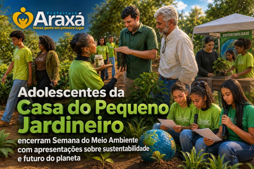 Adolescentes da Casa do Pequeno Jardineiro encerram Semana do Meio Ambiente com apresentações sobre sustentabilidade e futuro do planeta