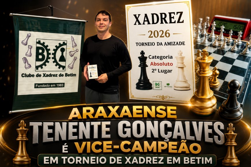 ARAXAENSE TENENTE GONÇALVES É VICE-CAMPEÃO EM TORNEIO DE XADREZ EM BETIM